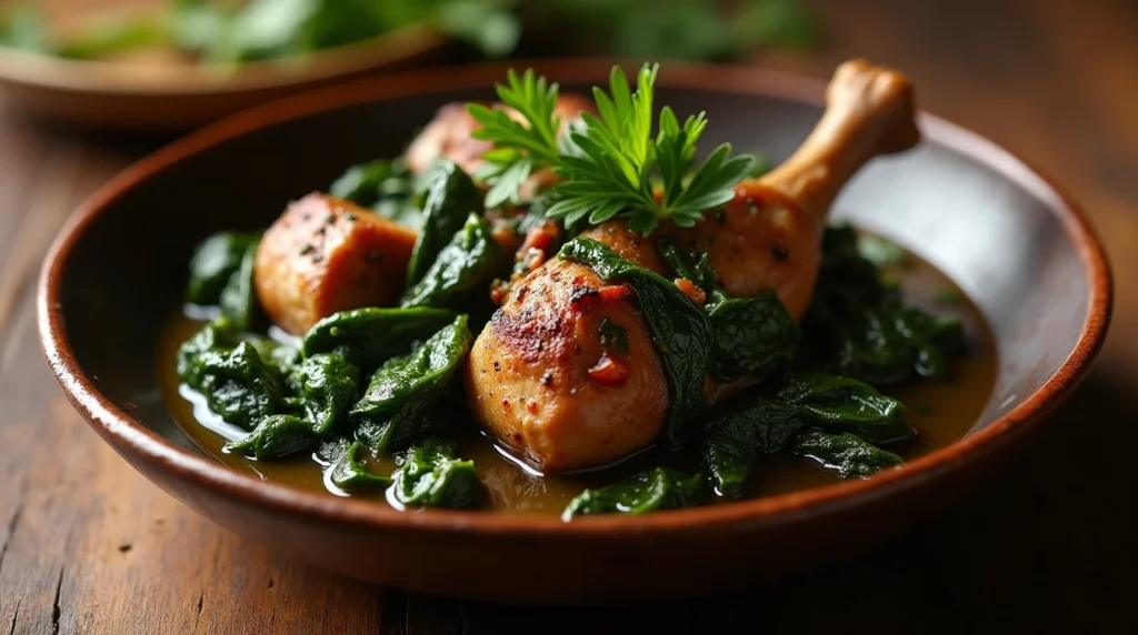 Delicious collard greens simmered with smoked turkey for added flavor