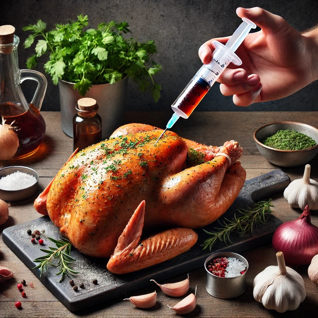 Injecting a Turkey with Marinade