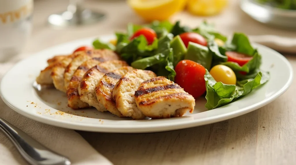 Healthy Weight Watchers dinner recipe with grilled chicken and vegetable