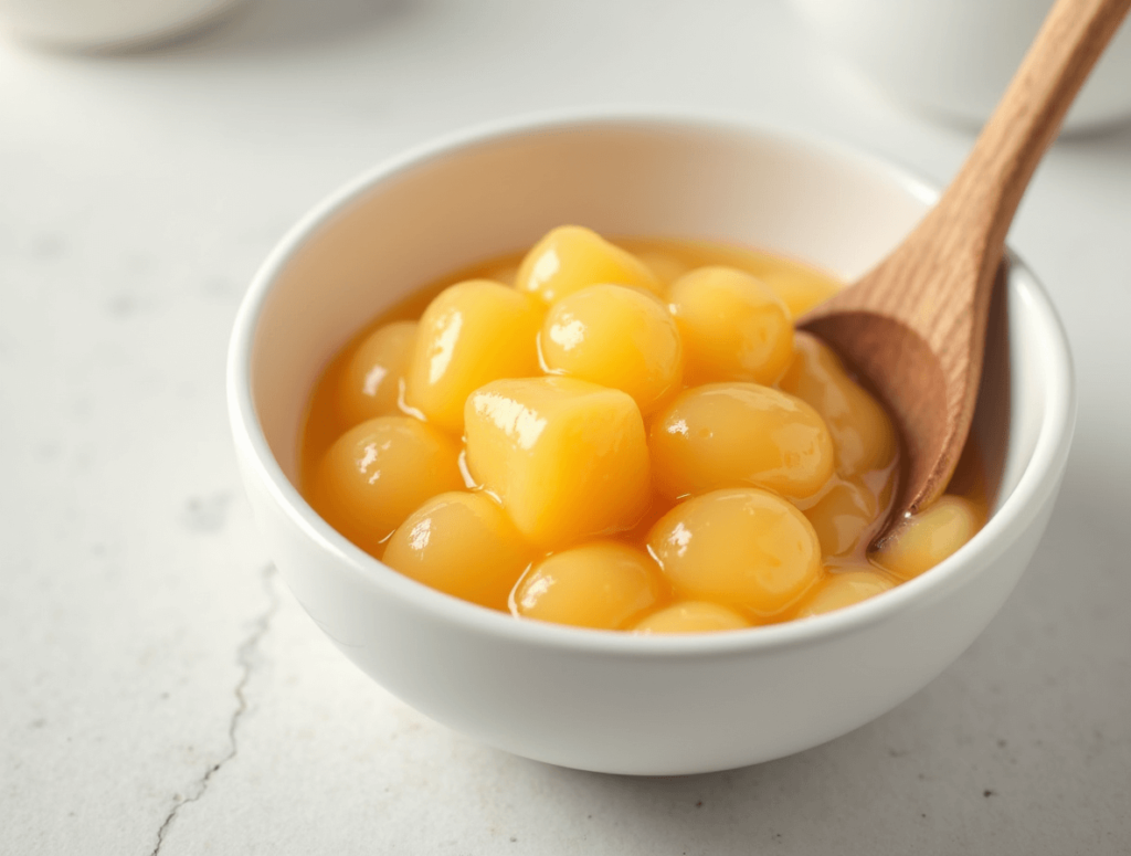 Homemade Peach Gum Dessert – Boost Skin Health Naturally 4 Low-sugar peach gum dessert with monk fruit