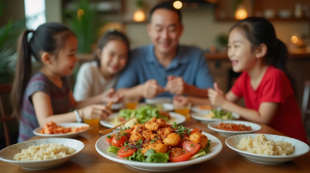 Sharing a meal with family – a key part of Asian dining culture