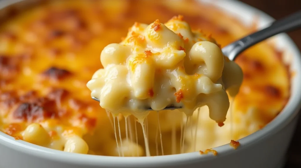 Creamy and cheesy southern mac and cheese baked to perfection.