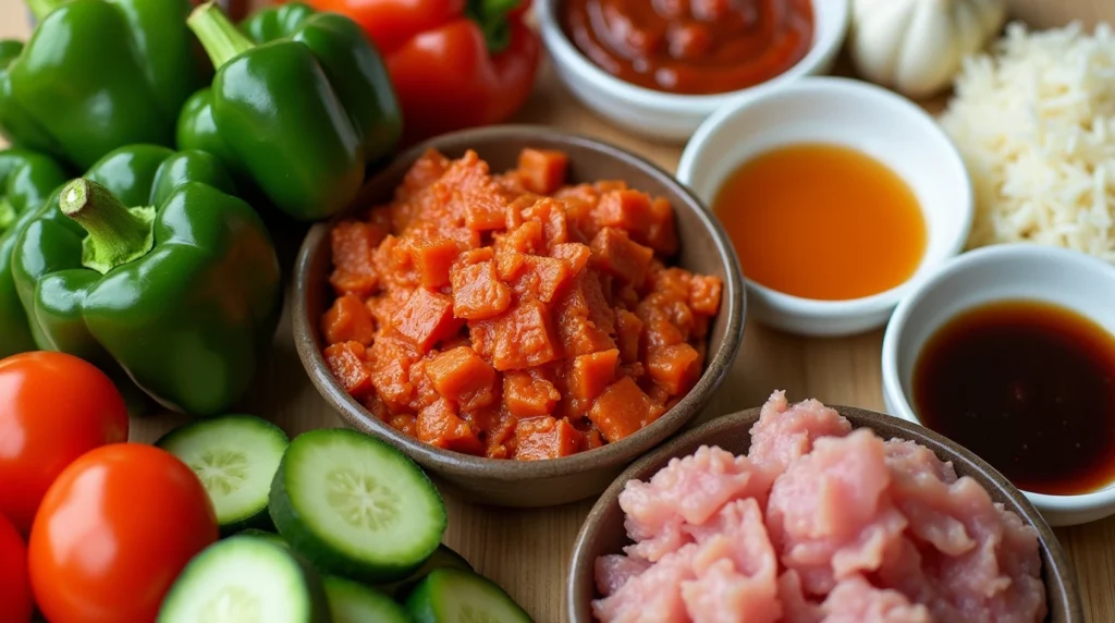  Close-up of the ingredients for Pepper Lunch recipe